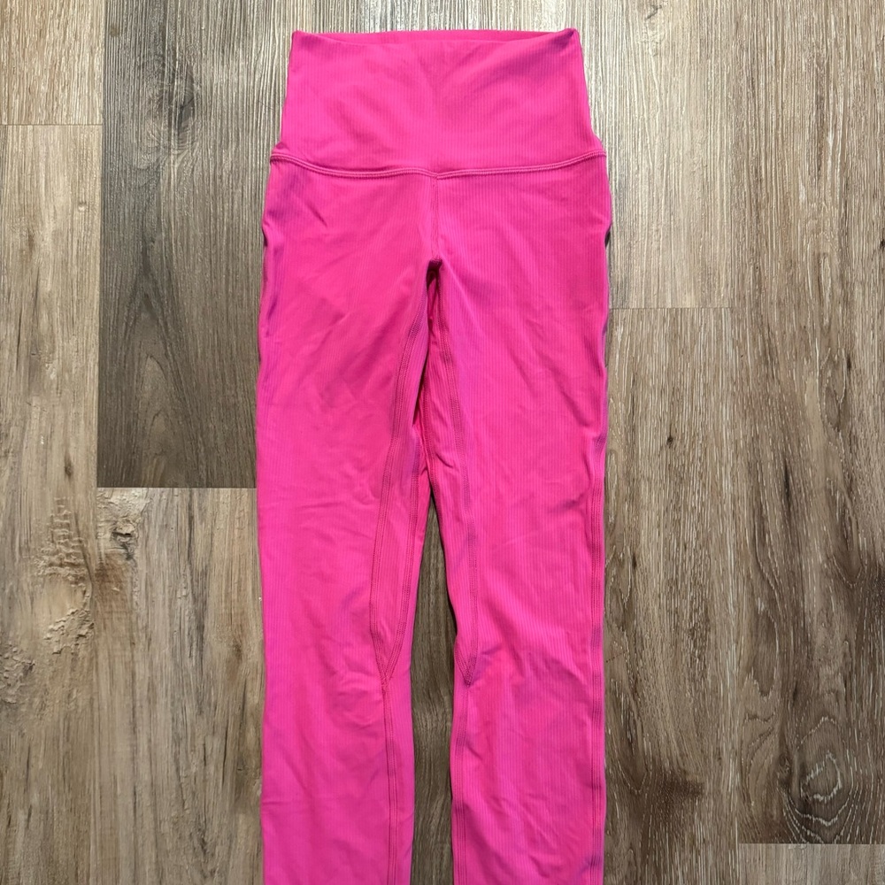 lululemon Sonic Pink Ribbed Align Leggings Size 2